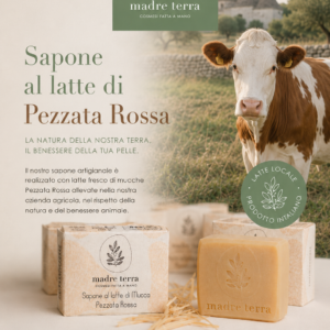 Sapone solido al latte di mucca pezzata rossa