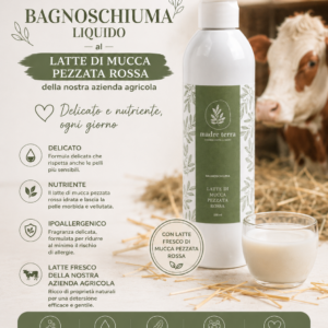 Bagnoschiuma liquido al latte di mucca pezzata rossa