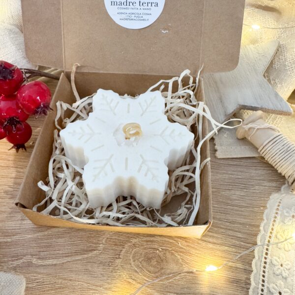 Candela in cera di soia - Fiocco di neve